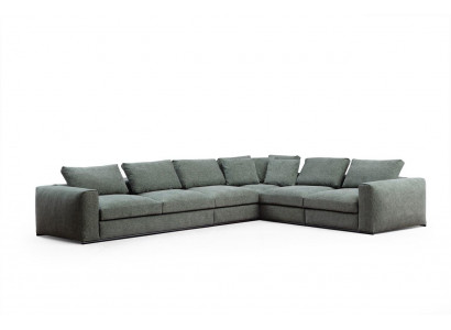 Sofa de salon 4 places Canapé moderne en tissu vert en bois